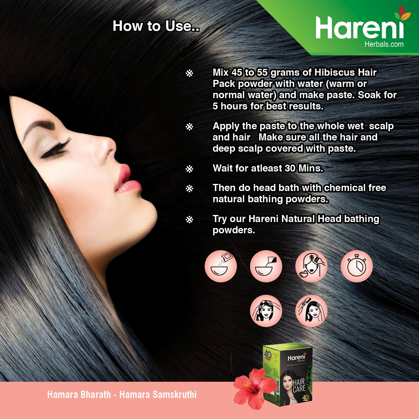 Pure Hibiscus Hair Pack Powder